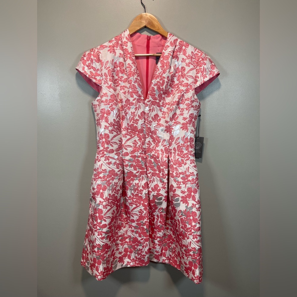 Vince Camuto Pink and White Floral Mini Dress